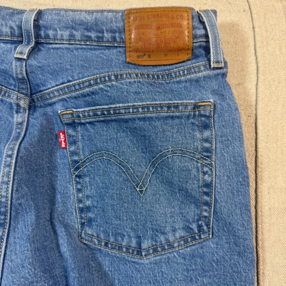 Levi's Premium 501 S Skinny Jeans‎ Men W30 L32 Blue Button Fly Denim
